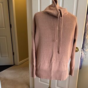 Elegant Women's Cowl Neck Sweater in Warm Tan